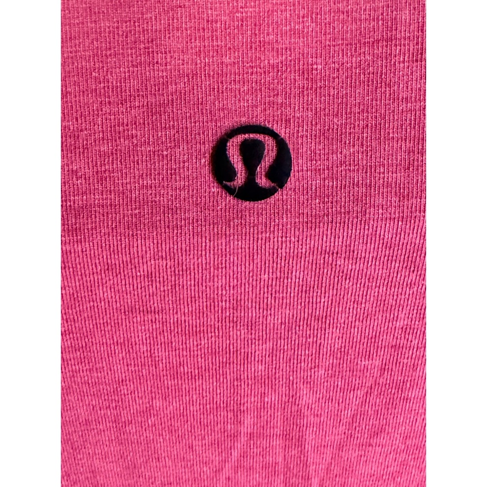 Lululemon Mens Long Sleeve Pocket Tee Berry Pink Magenta Athletic Shirt‎ L/S - Picture 3 of 3